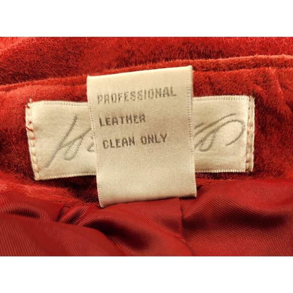 Vintage Suede Red Long Skirt 1970s Lord & Taylor Size 6 - Picture 9 of 9